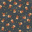 Vector christmas seamless pattern with geometric snowflakes, stars, Rudolph. Good for wrapping paper texture, posters, winter greeting cards, fashion design print texture.