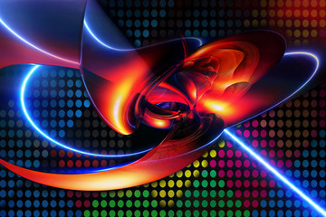Canvas Print - abstract artistic digital modern smooth artwork pursing a laser beam out of on a multicolored backgr