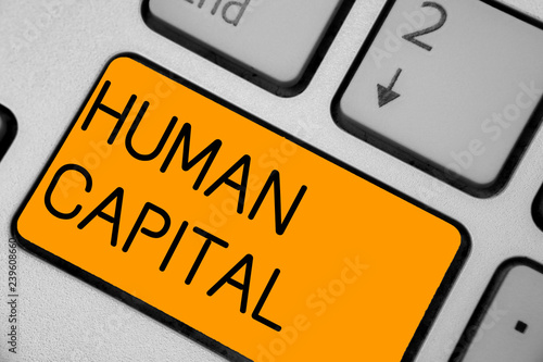 Handwriting text Human Capital Concept meaning Intangible
