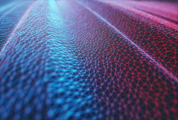 Wall Mural - abstract background image. colored mesh, interconnected lines.