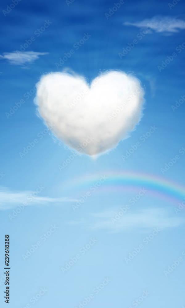 ハート型の雲 Stock Illustration | Adobe Stock