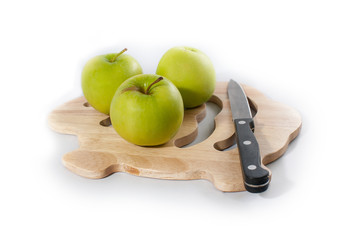 green apples in white background