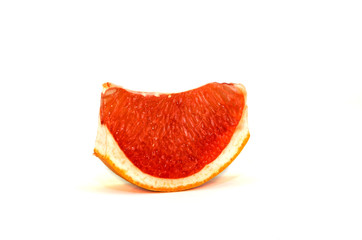 Wall Mural - Fresh whole and sliced grapefruit on white background.