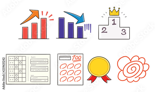 成績のイラストセット Stock ベクター Adobe Stock