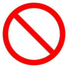 No Sign - Red Thin Simple, Isolated - Vector