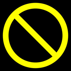 Sticker - No sign - yellow thin simple, isolated - vector