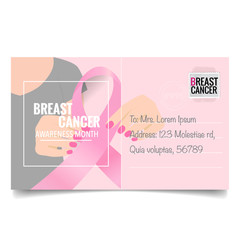 Canvas Print - Breast Cancer Awareness Month background design. Breast cancer awareness pink ribbon. Vector Illustration