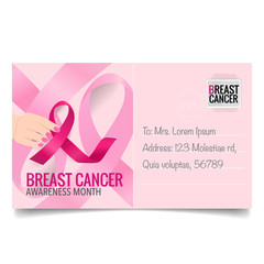 Canvas Print - Breast Cancer Awareness Month background design. Breast cancer awareness pink ribbon. Vector Illustration