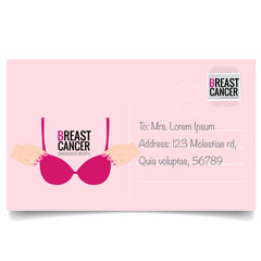 Canvas Print - Breast Cancer Awareness Month background design. Vector Illustration