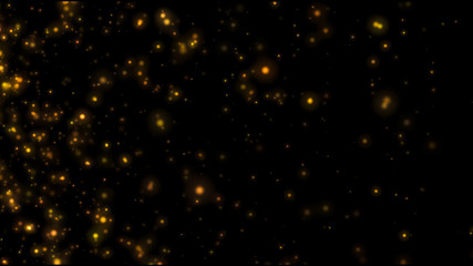 Wall Mural - gold particles at the side of black background
