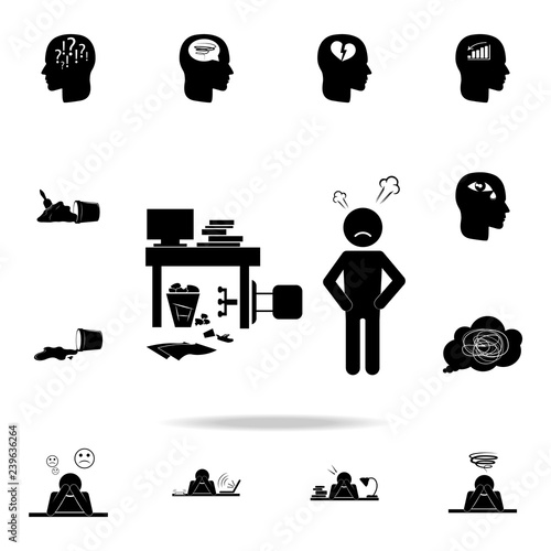 Work Stress Icon Detailed Set Of Chaos Element Icons Premium