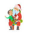 Christmas Winter Holidays, Santa Claus and Kid
