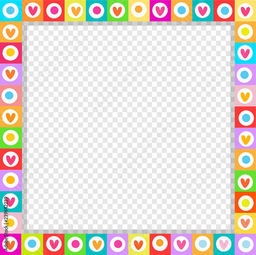 Download Cute square love border made of hand drawn hearts in ...
