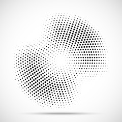 Wall Mural - halftone circle frame dotted background. round border icon using halftone circle dots raster texture