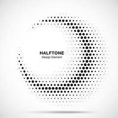 Wall Mural - halftone circle frame abstract dots logo emblem design element for medical, treatment, cosmetic. hal