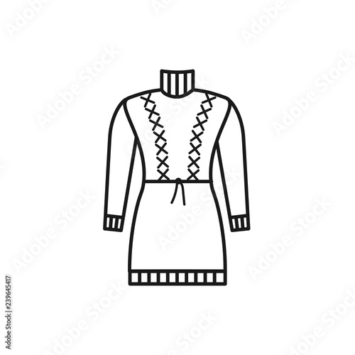 black sweater dress with white collar