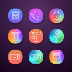 Canvas Print - Household appliance app icons set