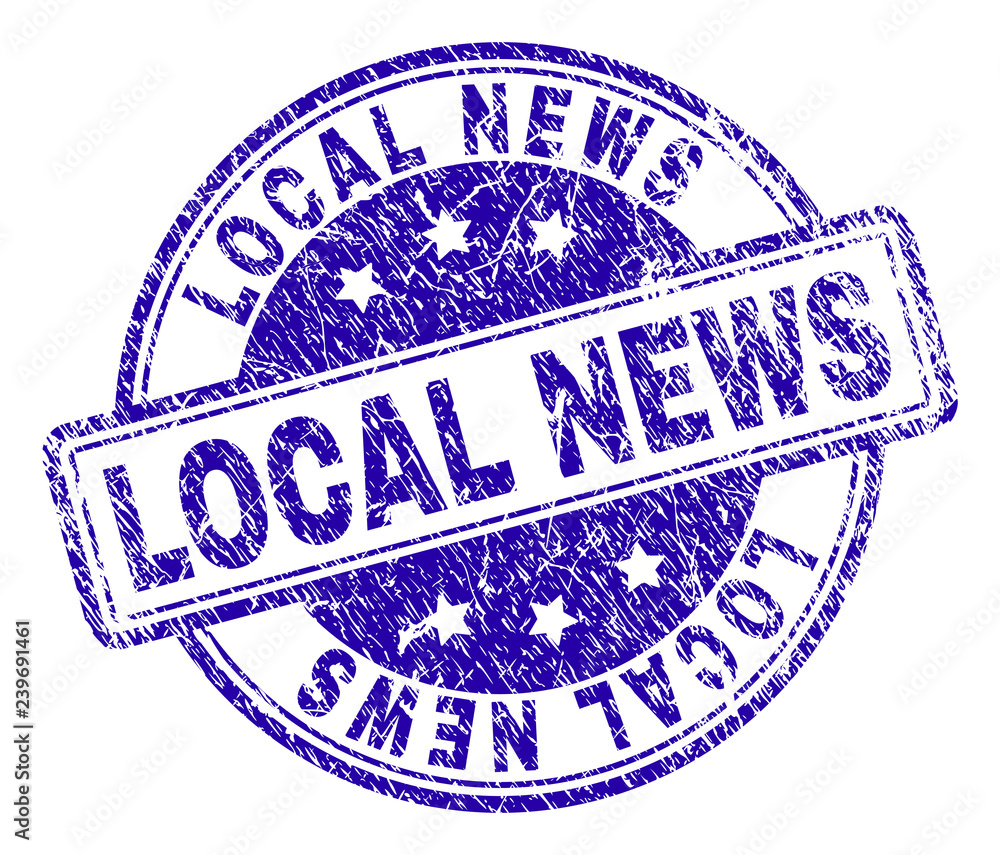 LOCAL NEWS stamp seal imprint with grunge texture. Designed with ...