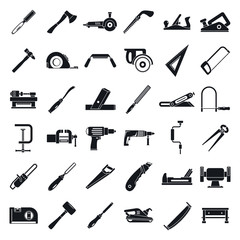 carpenter construction icon set. simple set of carpenter construction vector icons for web design on