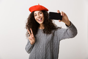 Sticker - Excited young woman wearing autumn clothes