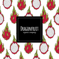 Sticker - Dragonfruits, seamless pattern for your design