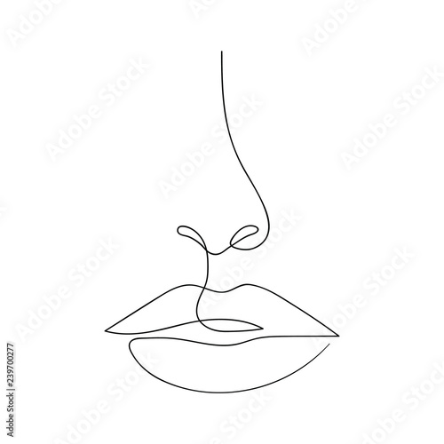 One Line Drawing Face Modern Minimalism Art Aesthetic Contour