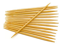 Bamboo Toothpicks Isolated On White Background. Wooden Toothpick Isolated On White Background