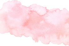 Watercolor Artistic Abstract Pink Brush Stroke Isolated On White Background