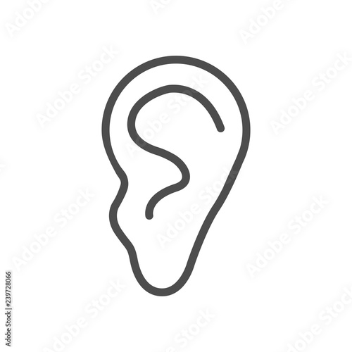 Valokuva Human ear icon. Vector illustration, flat design.
