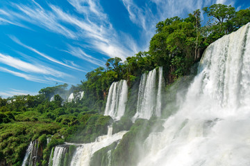 View of Iguazu Falls, One of the Seven New Wonders of Nature, in Brazil and Argentina