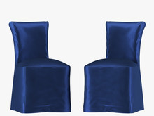 Blue Chair Cover Fabric On White Background 3d Rendering