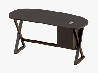 Brown table on white background 3d rendering