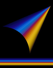 Poster - Abstract template of poster with multicolored arrow pointer on a black background. Futuristic vector graphic design