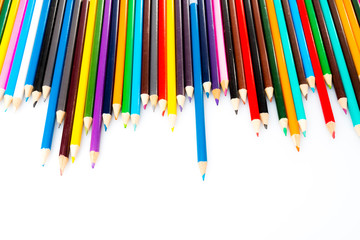 seamless colored pencils isolated