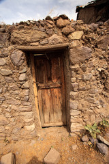Wall Mural - Peruvian home. Poverty in Peru, external and internal roads