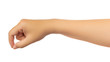 © poravute - Human hand in showing one's hand in picking or holding a little something gesture isolate on white background with clipping path, High resolution and low contrast for retouch or graphic design