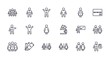 © Set Line Vector Icon - Set of people vector line icons. It contains the symbols of a man, a woman, a family, a toilet, a businessman, a teacher, and much more. Editable Stroke. 32x32 pixels.