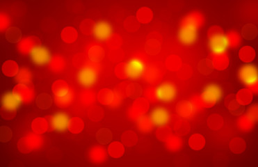 Wall Mural - Red abstract blurred light or bokeh for Christmas and Love background