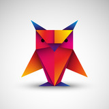Fototapeta  - sowa origami logo wektor