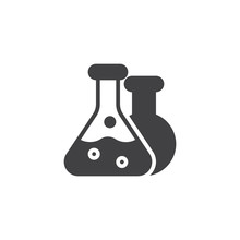 Chemical Flask Vector Icon. Filled Flat Sign For Mobile Concept And Web Design. Laboratory Test Tubes Simple Solid Icon. Science Symbol, Logo Illustration. Pixel Perfect Vector Graphics