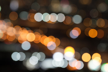 Canvas Print - defocused city night light blurred with bokeh abstract background.