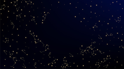 constellation map. gradient blue galaxy pattern. beautiful cosmic sky with many stars. astronomical 