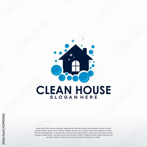 Clean House Logo Designs Template Vector Cleaning Service Logo