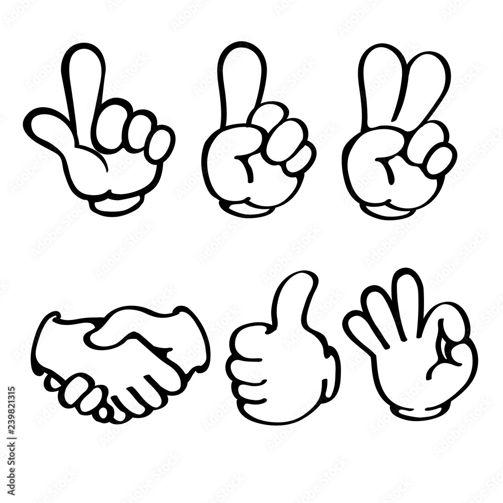 ハンドサイン イラスト アイコンセット Wall Mural Matsu