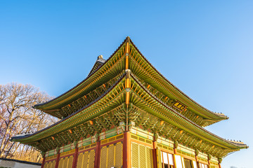 Poster - Beautiful architecture building Changdeokgung palace in Seoul city