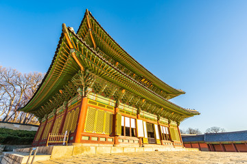 Poster - Beautiful architecture building Changdeokgung palace in Seoul city