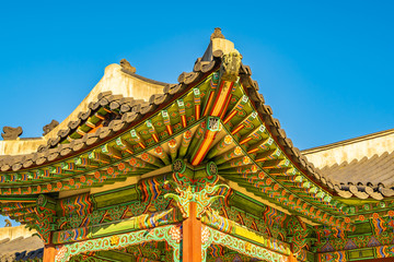 Poster - Beautiful architecture building Changdeokgung palace in Seoul city