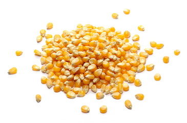 Wall Mural - Corn kernels isolated on white background