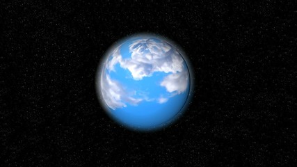 Wall Mural - Blue planet Earth in space. The universe of stellar space 3D. 