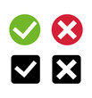 © Esfir - Heck mark icon , red cross, green check mark flat buttons set vector